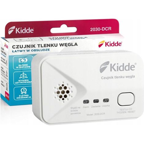 Rilevatore monossido carbonio Kidde 2030-DCR bianco compatto