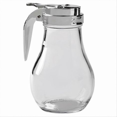Distributeur de sirop, bouteille en verre anti-goutte pour sirop d'érable, distributeur de miel, récipient à sirop en verre compatible lave-vaisselle (1/5)