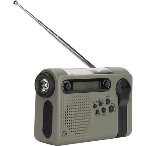 Radio Météo d'urgence 2300 MAh, FM AM SW avec Lampe de Poche LED, (1/5)