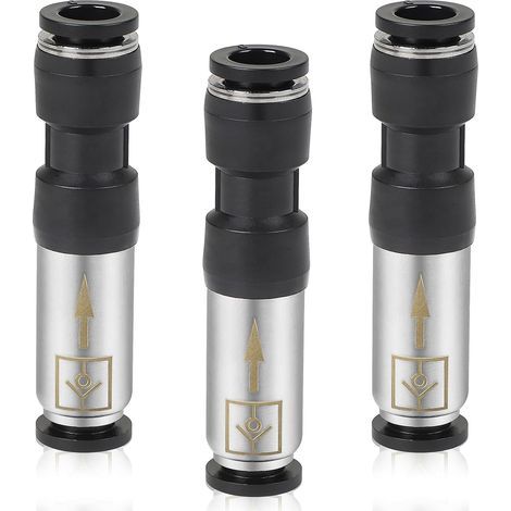 3 x Clapets Anti-Retour Pneumatiques 8 mm Connecteur d'Air Comprimé, Pneumatique Vanne Raccords Unidirectionnel en Acier Inoxydable pour une Connexion Rapide des Conduites d'Air (1/5)