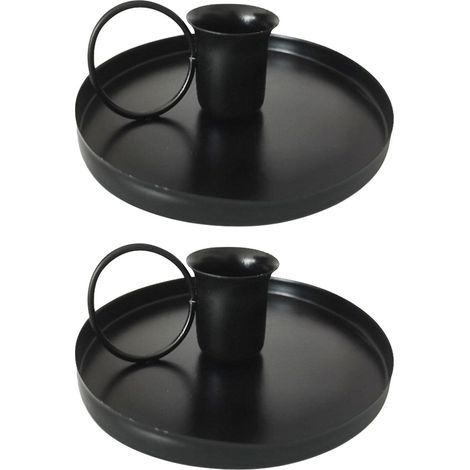 Stück eiserne Kerzenständer, konische Metallkerzenständer, schwarze Kerzenständer, Retro-Kerzenhalter, für Hochzeitsdekoration, Party, Esstisch, Mai-Geschenk (1/5)