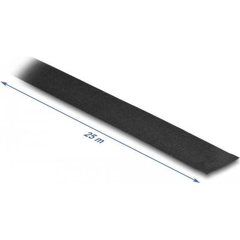 Delock Cinta de tela 25 m x 25 mm autoadhesiva desgarrable negra (1/3)