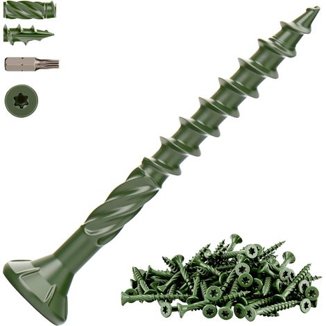 100 Pcs 4.2 x 41mm Vis de Terrasse Vertes Vis à Bois (1/5)