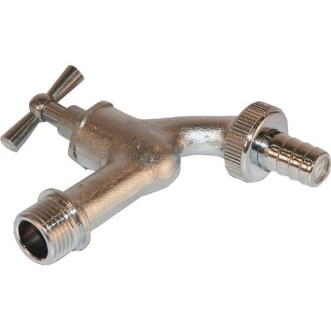 JS Valvola di erogazione con raccordo portagomma, con volantino, 1/2'', cromo opaco, 0017301520001