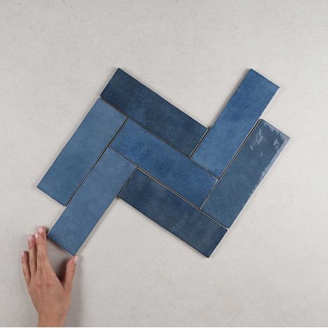 Carrelage mural uni faïence artisan 6,5x20 cm – Effet zellige semi-brillant – Résistant à l'humidité et aux taches – Pour cuisines et salles de bains