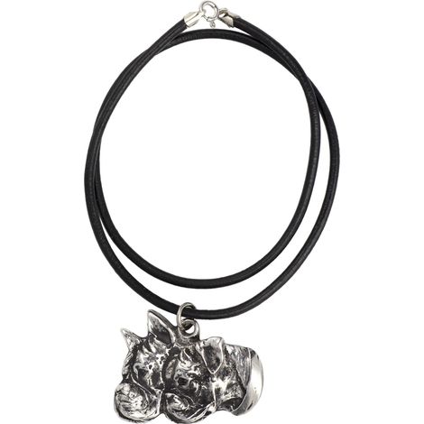 Boxer, Boxer IV - collar para perros, colgante bañado en plata para amantes de los perros, joyería única de Art-Dog (1/4)