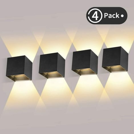 Pack 12w Led Wall Lights Indoor / Outdoor Wall Lamp Up And Down Adjustable Light Beam 2700-3000k Warm White (1/5)