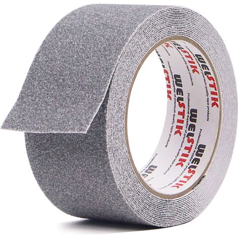 Bande Antidérapante adhésive, Forte Adhésif, Ruban Autocollant Anti-dérapante, pour Intérieur et Extérieur, pour la Sécurité au Travail et la Maison. Bande Sécurité, 5 cm x 5 m, Gris
