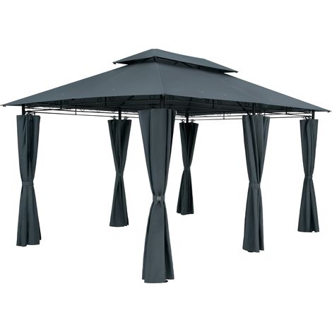 Gazebo Pavilion Garden Topas 3x4m Patio Terrace Outdoor Marquee Awning UV 50+ Protection Water-repellent Anthracite (1/5)