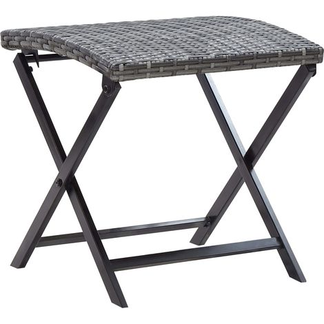 Klapphocker Poly Rattan Grau