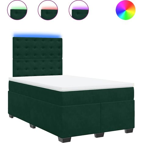 Maison Exclusive - Cama box spring con colchón terciopelo verde o (1/5)