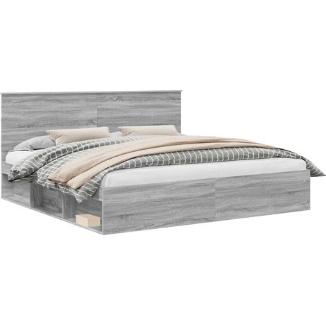Maison Exclusive - Estructura de cama con cabecera Gris Sonoma 20