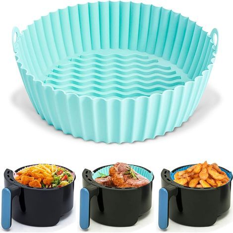 Friteuse sans huile,Revêtement de friture à air – Cuisson en silicone pour friteuse à air, revêtement en parchemin pour friteuse à air, résistant à l'huile, imperméable vert - RWFriteuse sans huile (1/5)