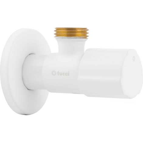 Robinet équerre design - ACS - BLANC MAT - Mâle 1/2" / Mâle 3/8" - Tucai