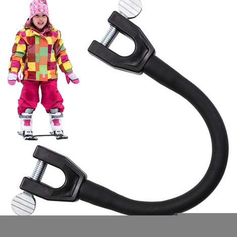 Connecteur de spatule de ski, connecteur de spatule de ski enfant, sangle de fixation de ski rembourrée et portable - Aide à l'apprentissage du ski, entraînement au snowboard en hiver.