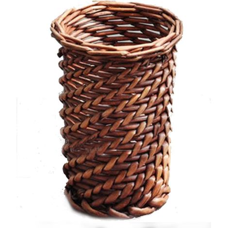 Panier En Rotin Naturel - Vase Pour Fleurs Fraîches Ou Séchées - Décoration Intérieure Maison Bureau - Panier Tressé À Taille Moyenne - 1 Pièce