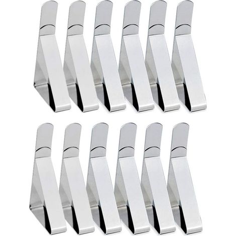 Porte-nappe, 12 pièces porte-nappe réglable en acier inoxydable, maison, pique-nique, fête (1/5)