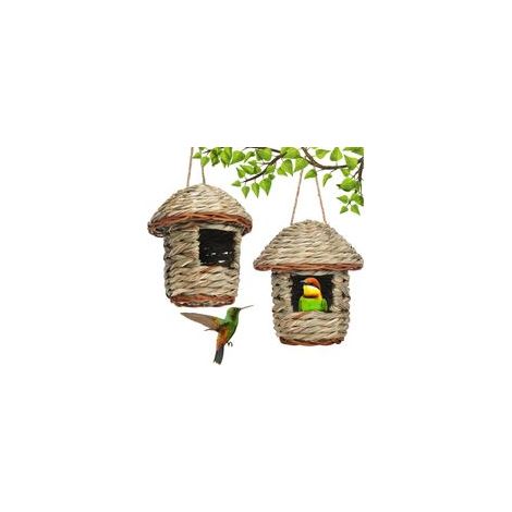 Nid Oiseau Fait à La Main, Nichoirs à Oiseaux, Grass Bird Hat, Nichoir Tissé à la Main, Maison pour Oiseaux de la Nature (1/5)