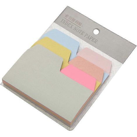 Bloc-notes adhésif 6 couleurs, 90 intercalaires, marque-page, idéal pour l'école et le bureau.
