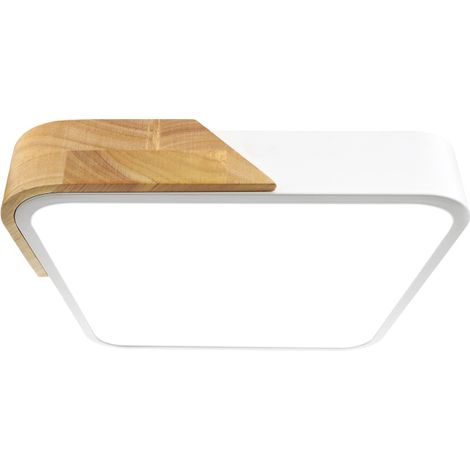 IluminaShop - Plafon LED Cuadrado Madera Natural Regulable CCT 24W 2400LM con Mando a Distancia  3000+4000+6000 (1/7)
