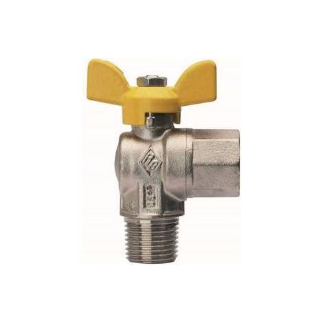 VALVOLA A SFERA PER GAS A SQUADRA  FIL M ATTACCO F Misura: 1/2" x 1/2"  DN 15