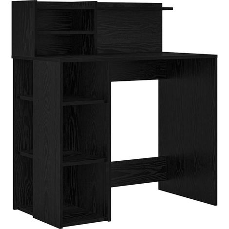 Maison Exclusive - Schreibtisch mit Regal Schwarz Eichen-Optik 90