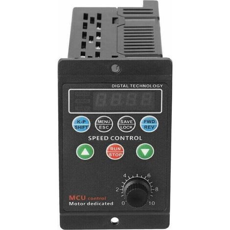 Variador de frecuencia para motor trifásico de 220 V – Pantalla digital de 4 dígitos – Potencia de 0,75 kW – Rango de velocidad de 0 a 3000 rpm (1/4)