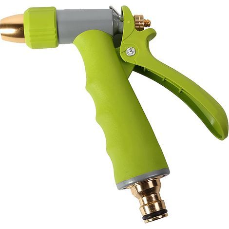Household Garden Spray Gun Metal High Pressure Water Gun for Car Lawn Watering（Green） (1/4)