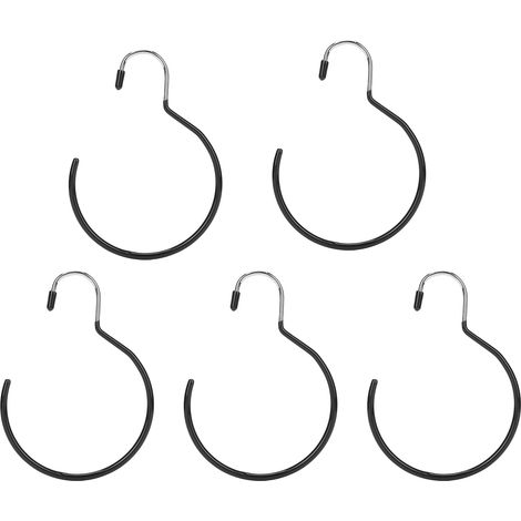 5 crochets muraux multifonctions noirs pour peignoir, écharpe, ceinture – Crochets de rangement pour salon de beauté, dressing, penderie. (1/5)