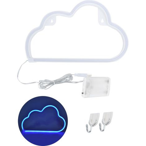 Lumière LED néon décorative bleue pour chambre bar, lampe de nuit alimentée par USB ou batterie (1/5)