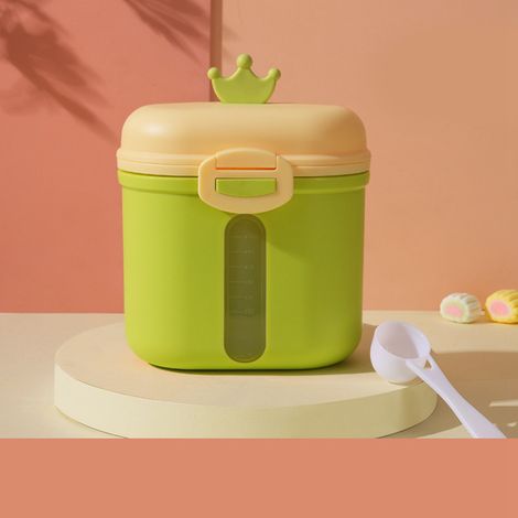 Boîte de Conservation pour Lait en Poudre, Distributeur Portable avec Cuillère Intégrée, Rangement Pratique pour Bébé, Vert (1/5)