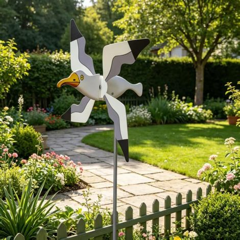 Moulin à vent magique 3D, girouette en métal, sculpture cinétique à vent, girouette dynamique pour jardin ou terrasse, moulin à vent pour terrasse et jardin. (1/5)