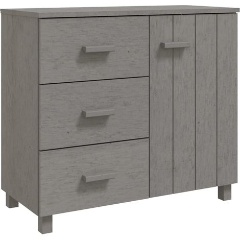 Credenza cassettiera cassettiera mobile contenitore organizer cucina soggiorno luminoso 90 x 40 x 80 cm legno massello di pino grigio 020032162