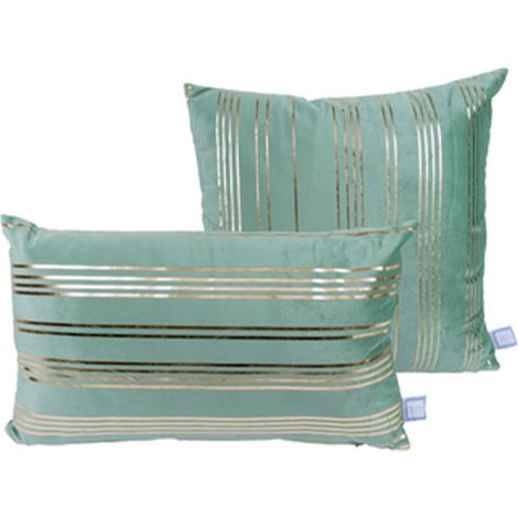 Lot de 2 Coussins Déco "Prisma V" 30x50cm Menthe (1/5)
