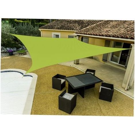 Voile d'ombrage rectangulaire 3x4m hydrofuge - Vert anis - Werka Pro (1/3)