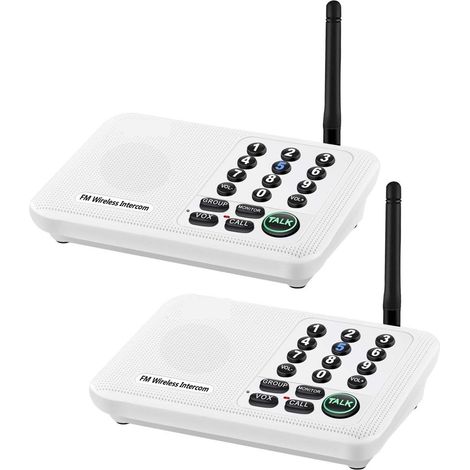 Système d'interphone sans Fil Longue portée de 1 Mile for Les Bureaux d'affaires à Domicile(2 Unit White) (1/5)