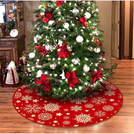 Tapis de Noël ROUGE à motif FLOCON DE NEIGE (1/2)