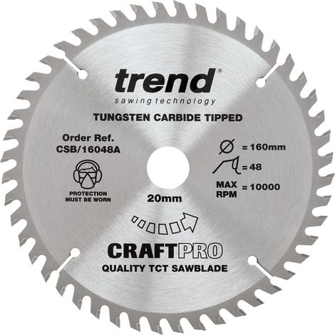 Trend CSB/160/48A Plunge Saw Blades 160x20mm 48T Festool TS55 Scheppach PL55 (1/3)