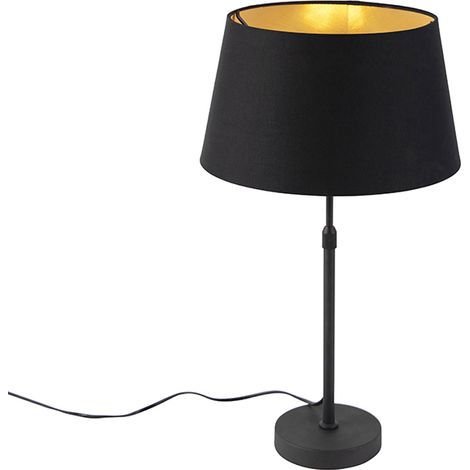 Table Lamp Black with Black and Gold Lampshade 35 cm - Parte (1/4)