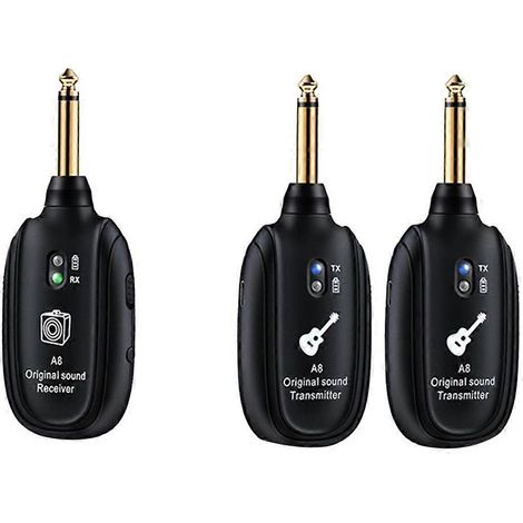 Système sans fil pour guitare, émetteur-récepteur audio UHF pour guitare acoustique, basse, violon et clavier. (1/5)