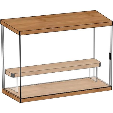 32x12x22.4cm Vitrine de Collection Figurines Acrylique Boîte Aveugle Poussière Présentoir Organisateur Étagère 2 Niveaux avec Porte (1/5)