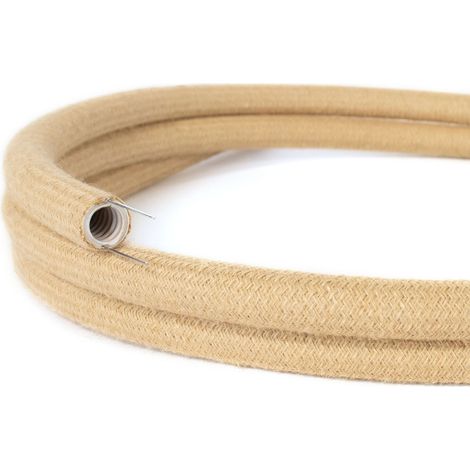 Goulotte flexible moulable 20 mm Ø x 1 m – Revêtement jute RN06 – Résistance aux chocs et à la pression – Installation décorative sur murs – Creative Cables (1/5)