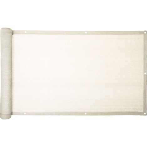 Telo Rete Ombreggiante Privacy per Balconi Ecru' Frangivista 160 gr/mq 75x600 cm (1/5)