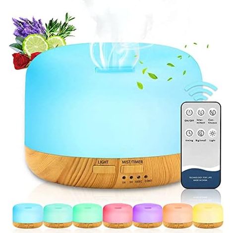 Essential Oil Diffuser, 450ML Home Fragrance Diffuser Air Humidifier Bedroom Aroma Diffuser Aromatherapy Diffuser 7 Colors Essential Oil Diffuser Valentine's Day Gift