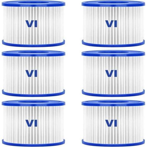 Filtre de piscine - Bestway - 58323 - Pack de 6 - Type VI - Compatible Lay-Z-Spa