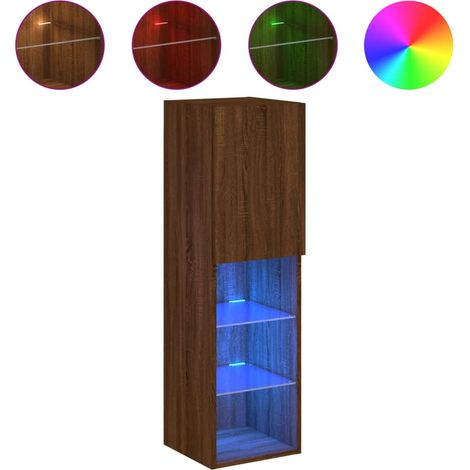 Maison Exclusive - TV-Schrank mit LED-Leuchten Braun Eichen-Optik