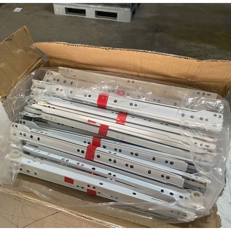 Guía metálica para cajón de 35 cm color blanco (1/3)