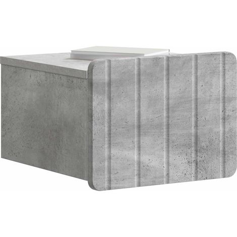 Maison Exclusive - Mobiletto da notte a muro Grigio Cemento 33 x 34,5 x 24 cm