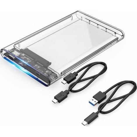 ORICO Boîtier de Disque Dur USB 3.1 Gen 2 SuperSpeed 10 Gbit/s USB-C pour SSD HDD SATA III de 2,5 Pouces - USB-C vers USB-C et USB-C (1/4)