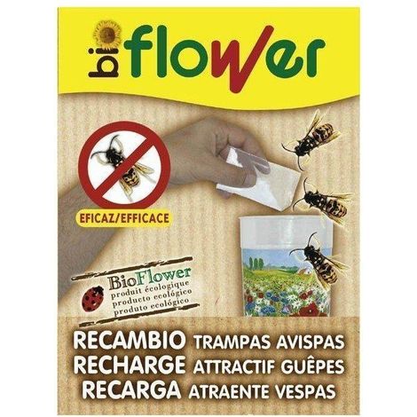 FLOWER bioflower cebo avispas 70529 flower , Atrayente no tóxico (sin pesticidas) especialmente formulado para atraer avispas y avispones durante su primera fase de vida. Con cada